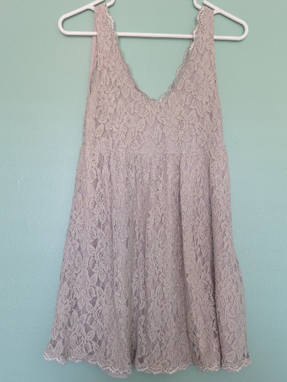 Lace V-Neck Sundress in Dusty Mauve